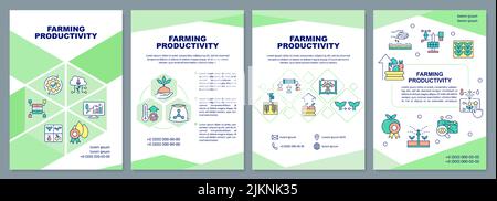 Farming productivity brochure template Stock Vector