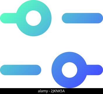 Horizontal adjust pixel perfect gradient linear ui icon Stock Vector