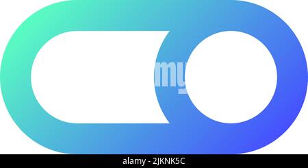Toggle button pixel perfect gradient linear ui icon Stock Vector