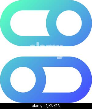 Switch on and off buttons pixel perfect gradient linear ui icon Stock Vector