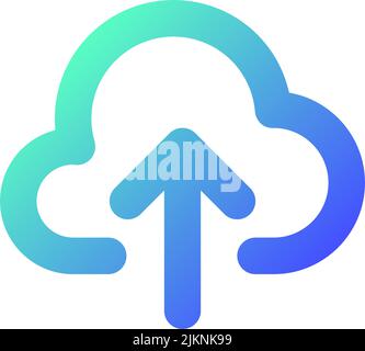 Upload to cloud pixel perfect gradient linear ui icon Stock Vector