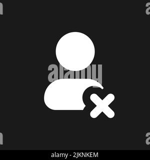 Delete contact dark mode glyph ui icon Stock Vector