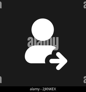 Transfer contact dark mode glyph ui icon Stock Vector