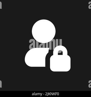 Hidden private contact dark mode glyph ui icon Stock Vector