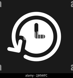 Period of time dark mode glyph ui icon Stock Vector