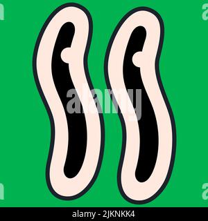 Cartoon vector funny cute Comic characters, eyes. Stock Vector