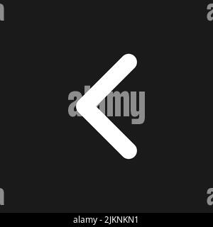 Left arrow dark mode glyph ui icon Stock Vector