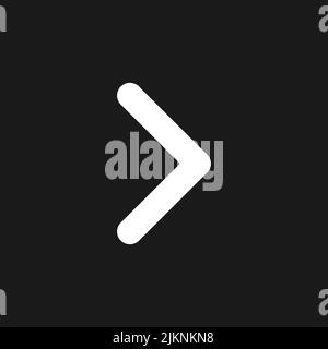 Right arrow dark mode glyph ui icon Stock Vector