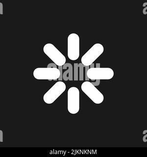 Loading indicator dark mode glyph ui icon Stock Vector