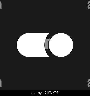 Toggle button dark mode glyph ui icon Stock Vector