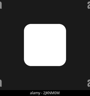Stop button dark mode glyph ui icon Stock Vector