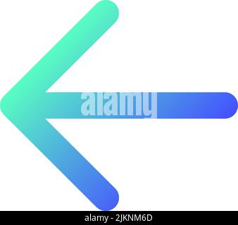 Leftwards arrow pixel perfect gradient linear ui icon Stock Vector