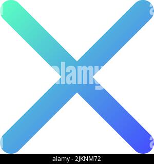 Cross mark pixel perfect gradient linear ui icon Stock Vector