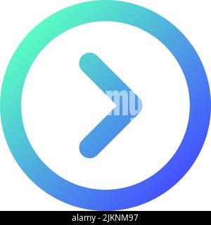 Arrow right button pixel perfect gradient linear ui icon Stock Vector