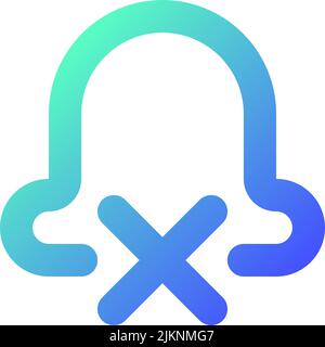 Silent notifications pixel perfect gradient linear ui icon Stock Vector