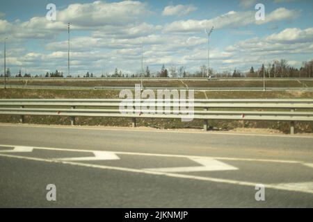 Details of road. Bumper on highway. Transport infrastructure. Highway side. Stock Photo