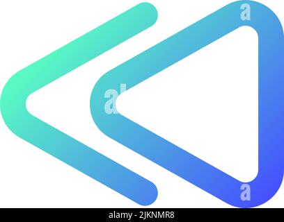 Fast reverse button pixel perfect gradient linear ui icon Stock Vector