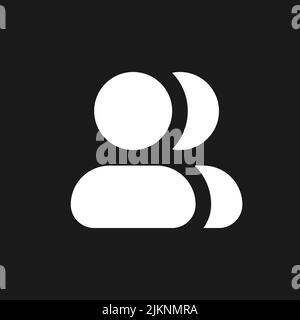 Group of contacts dark mode glyph ui icon Stock Vector