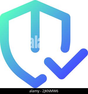 Everything is secured pixel perfect gradient linear ui icon Stock Vector
