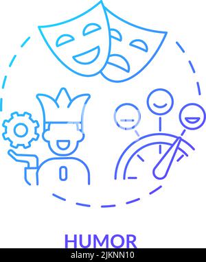 Humor blue gradient concept icon Stock Vector