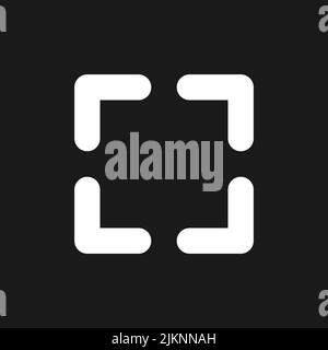 Full screen dark mode glyph ui icon Stock Vector