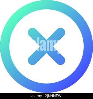 Delete button pixel perfect gradient linear ui icon Stock Vector