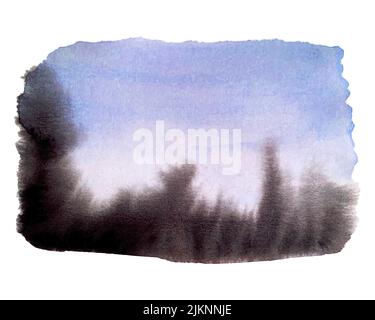 Spot watercolor rectangular black and blue purple colors. Vector trace. Vector illustration Stock Vector