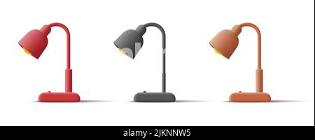 3d desk lamp icon, render illustration set of objects. Vector illustration Stock Vector