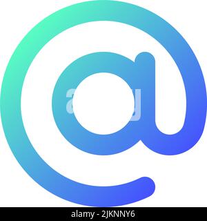 At sign pixel perfect gradient linear ui icon Stock Vector
