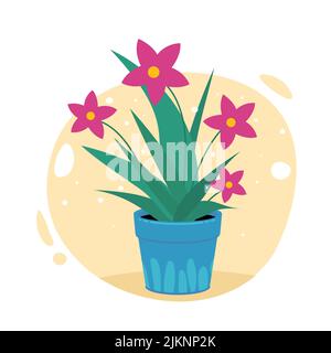 House flower in pot. vector illustration isolated Stock Vector