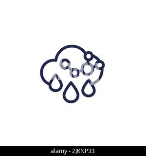 acid rain line icon, vector Stock Vector