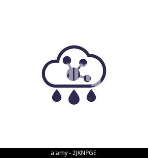 acid rain icon on white Stock Vector