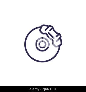 disc brake line icon, car part vector Stock Vector