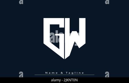 Alphabet letters Initials Monogram logo GW , WG Stock Vector