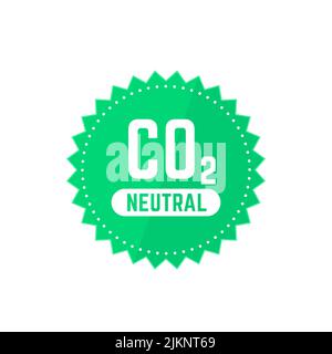 carbon neutral badge, vector design Stock Vector