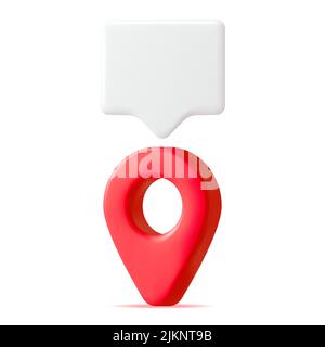 3D Location Map Pin and Chat Bubble Stock Vector