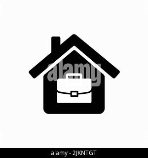 Remote job, home office, work from home. Vector line icon. Editable illustration. Pictogram. Stock Vector