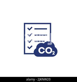 co2 gas, carbon dioxide icon with a checklist Stock Vector