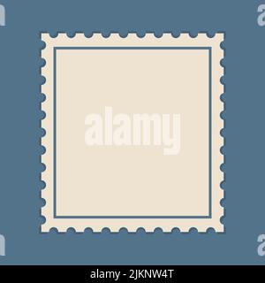 Postage stamp frame icon. Empty border template for postcards and ...