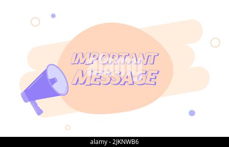 Megaphone with important message speech bubble. Loudspeaker. Banner for business, marketing and advertising. Vector illustration Stock Vector