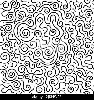 Rounded lines pattern memphis lines seamless texture Stock Vector