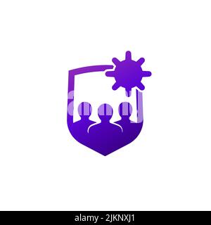 immune population and herd immunity icon, vector Stock Vector Image ...