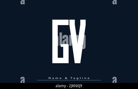 Alphabet letters Initials Monogram logo GV , VG Stock Vector