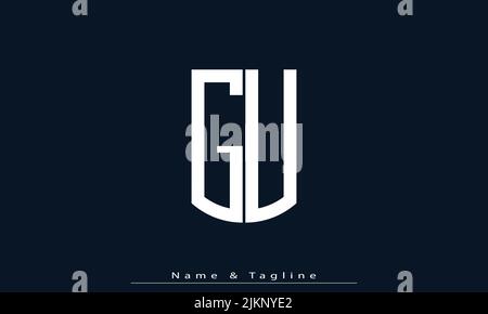 Alphabet letters Initials Monogram logo GU , UG Stock Vector