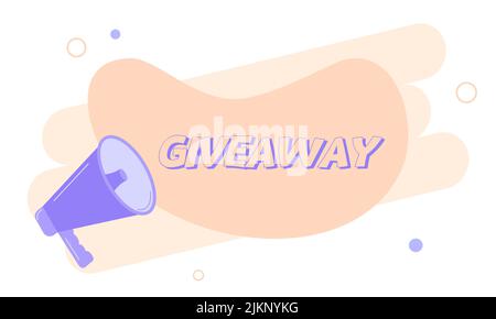 Megaphone with giveaway speech bubble. Loudspeaker. Banner for business, marketing and advertising. Vector illustration Stock Vector
