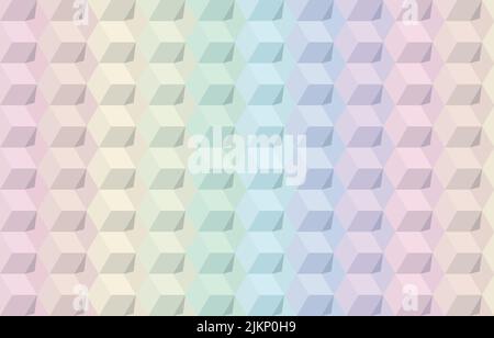 Colorful Pastel Cube Geometric Abstract Flat Background Stock Vector
