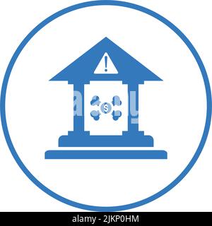 Crash, bankrupt, banking, danger icon is isolated on white background ...