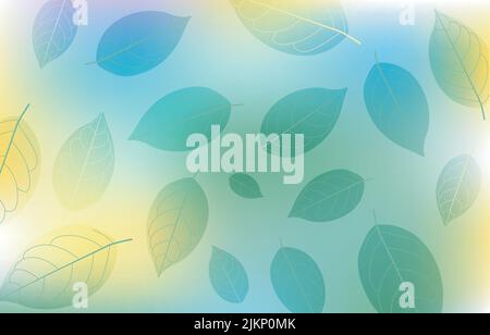 Pastel Green Yellow Leaf Organic Nature Background Stock Vector