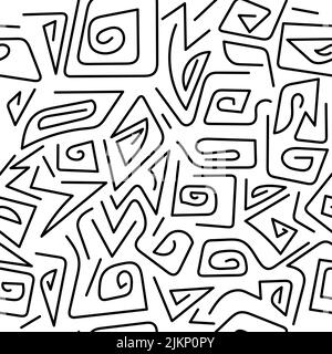 Rounded lines pattern memphis lines seamless texture Stock Vector