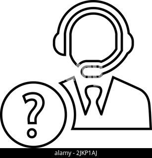 Phone operator, question icon - Vector EPS file. Perfect use for print media, web, stock images, commercial use or any kind of design project. Stock Vector